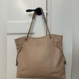 Tory Burch Blush Pink Leather Tote with Chain Straps